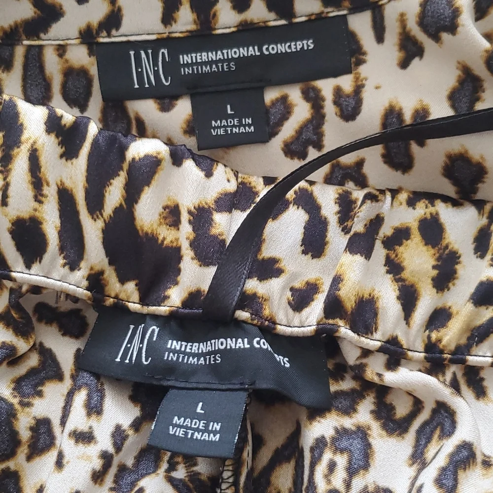 INC International Concepts Intimates Cheetah 🐆 Pajama Night ware - Picture 11 of 14